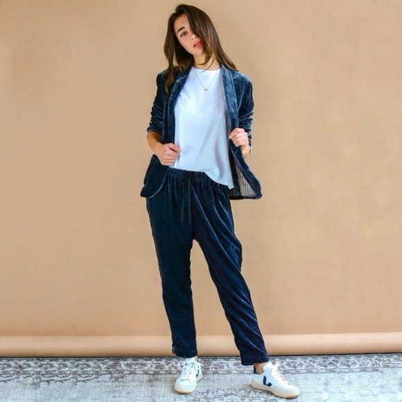 Xirena Dash Velvet Pull On Pant Sapphire Blue Small - Picture 2 of 16